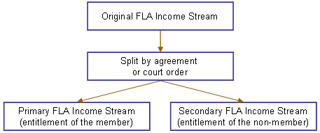 Diagram indicating the resulting income streams that need to be assessed under the income and assets test