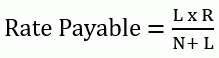 Rate payable equals L times R over N plus L